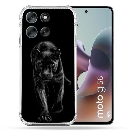 Coque Renforcée Pour Motorola G56 5G Animal Panthère Noire