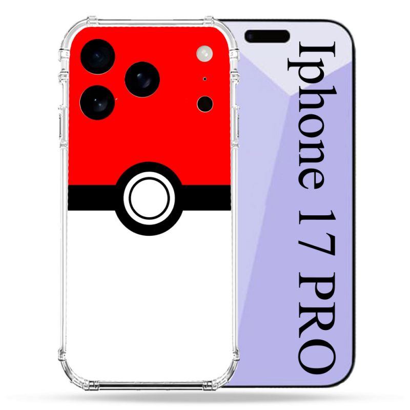 Coque Renforcée Pour Iphone 17 Pro Pokemon Pokeball