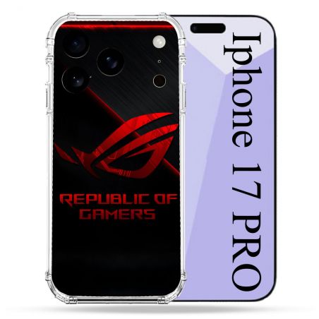 Coque Renforcée Pour Iphone 17 Pro ROG Rouge