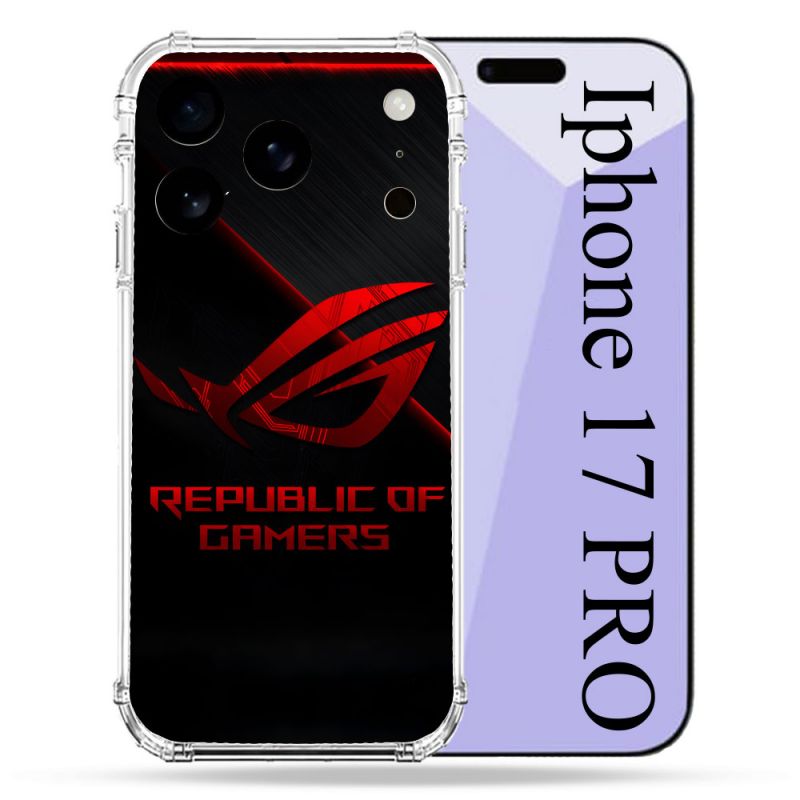 Coque Renforcée Pour Iphone 17 Pro ROG Rouge