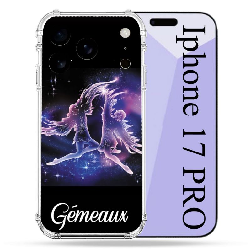 Coque Renforcée Pour Iphone 17 Pro Signe Zodiaque 2 Gémeaux