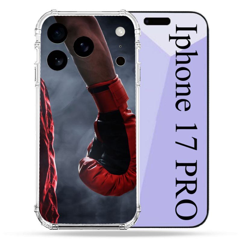 Coque Renforcée Pour Iphone 17 Pro Sport Boxe Gant Rouge