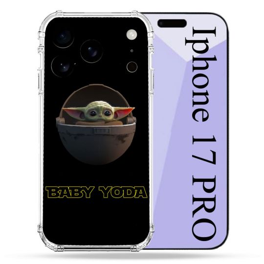 Coque Renforcée Pour Iphone 17 Pro Star Wars - Yoda bebe noir