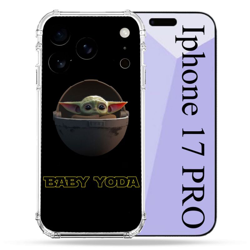 Coque Renforcée Pour Iphone 17 Pro Star Wars - Yoda bebe noir