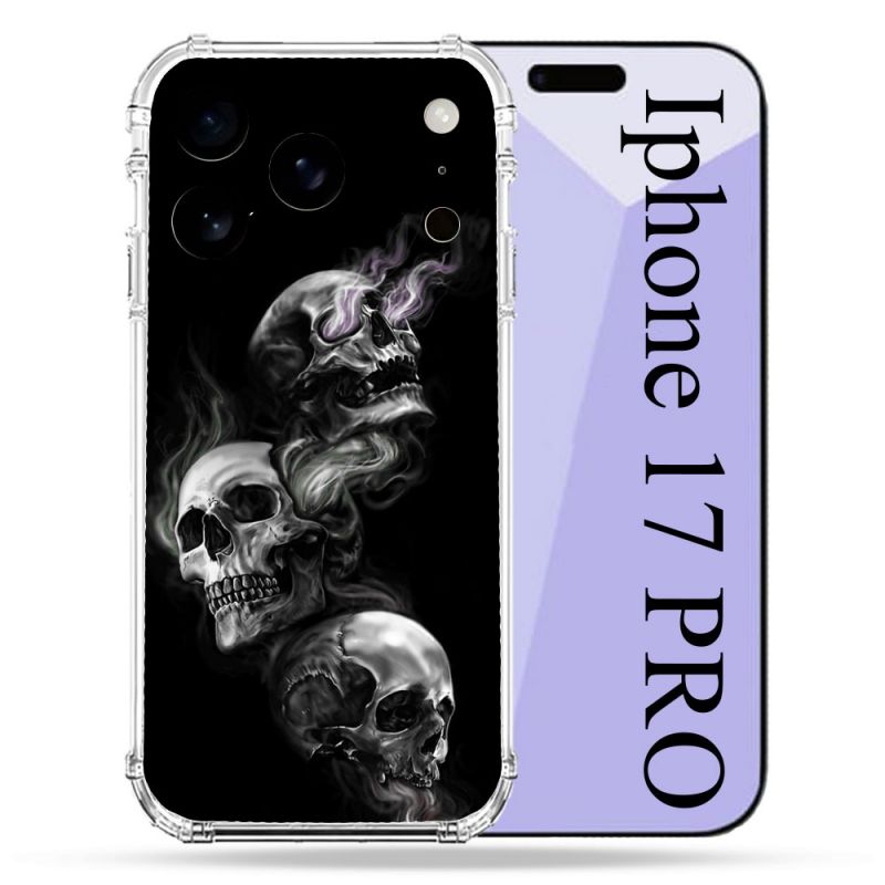 Coque Renforcée Pour Iphone 17 Pro Tete de Mort Triple