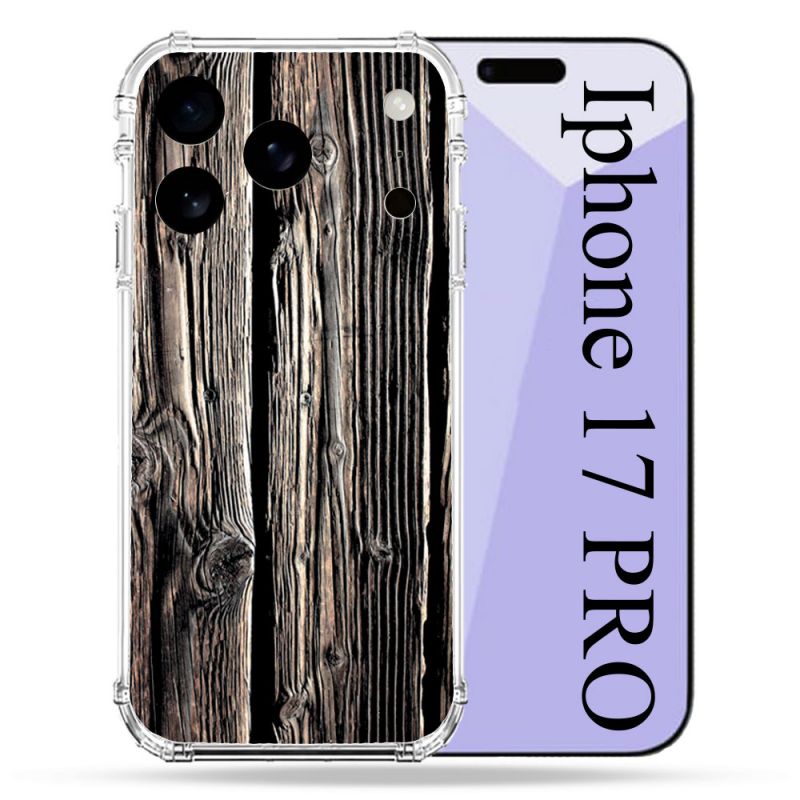 Coque Renforcée Pour Iphone 17 Pro Texture Bois