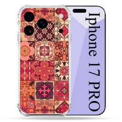 Coque Renforcée Pour Iphone 17 Pro Texture Carreau Ciment Rouge