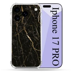 Coque Renforcée Pour Iphone 17 Pro Texture Marbre Noir