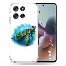 Coque Renforcée Pour Motorola G56 5G Animal Tortue Blanche multicolore