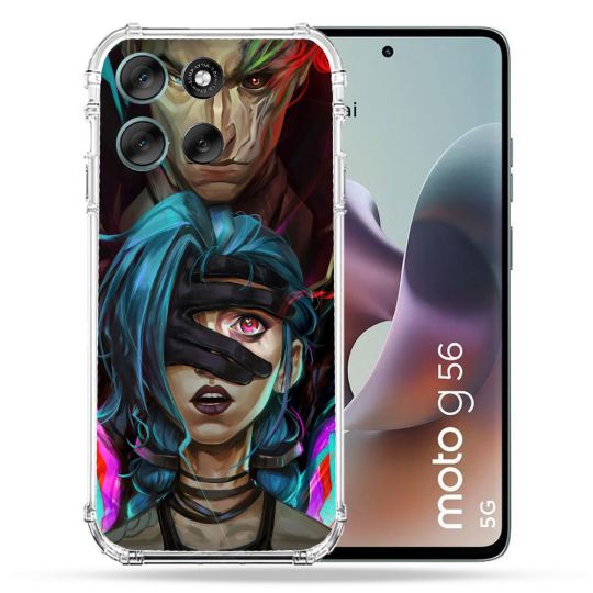 Coque Renforcée Pour Motorola G56 5G Arcane Jinx Bleu