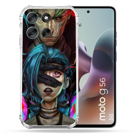 Coque Renforcée Pour Motorola G56 5G Arcane Jinx Bleu
