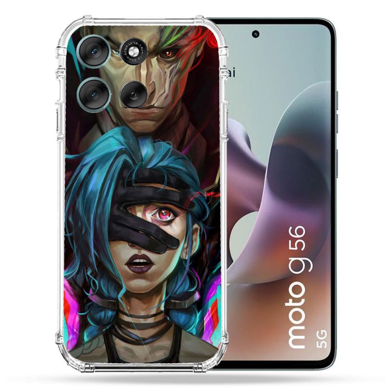 Coque Renforcée Pour Motorola G56 5G Arcane Jinx Bleu
