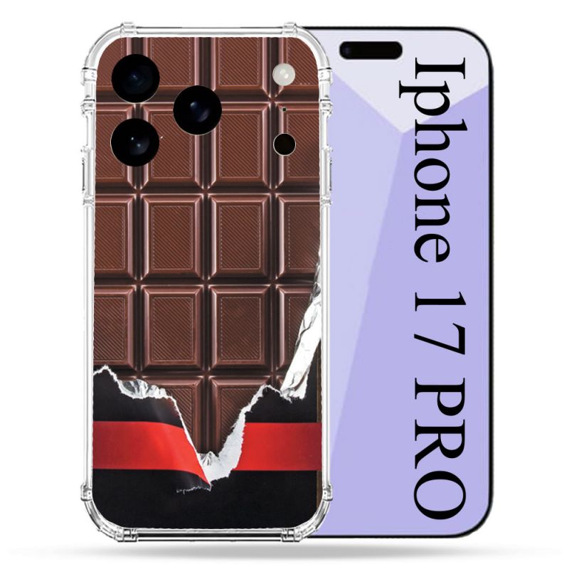 Coque Renforcée Pour Iphone 17 Pro Texture Trompe Oeil Chocolat