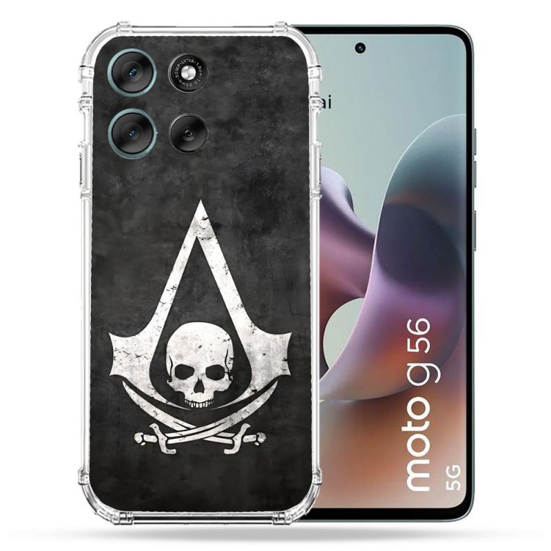 Coque Renforcée Pour Motorola G56 5G Assassin Creed Tete Mort