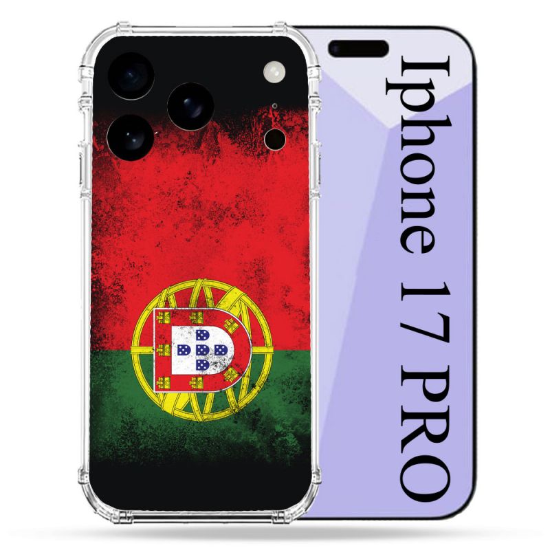 Coque Renforcée Pour Iphone 17 Pro Voyage Portugal Drapeau