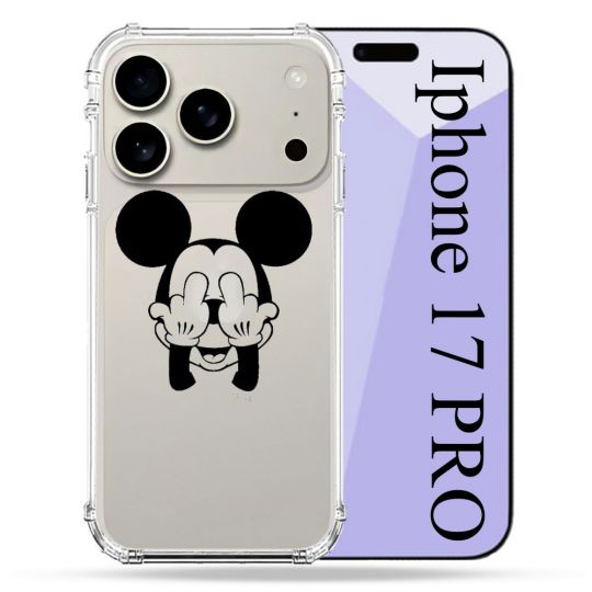 Coque Renforcée Transparente Pour Iphone 17 Pro Mickey doigt