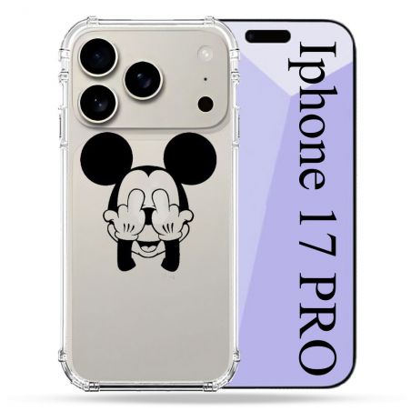 Coque Renforcée Transparente Pour Iphone 17 Pro Mickey doigt