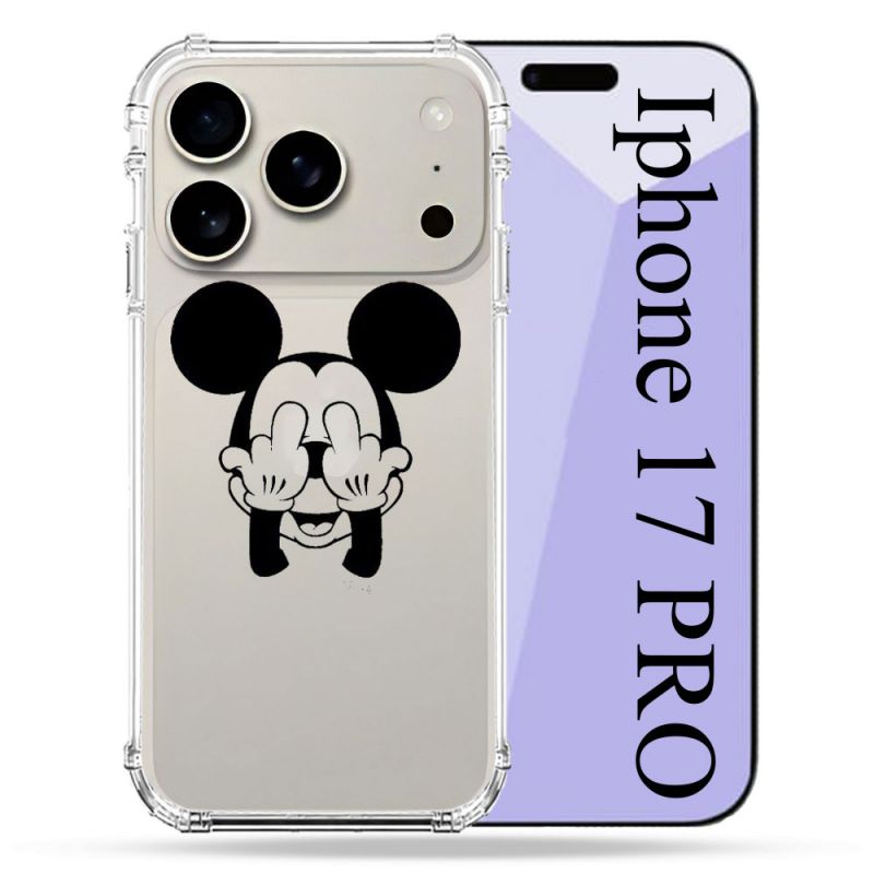 Coque Renforcée Transparente Pour Iphone 17 Pro Mickey doigt