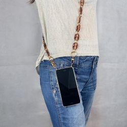 Coque Renforcée Transparente Pour Iphone 17 Pro Lanière / Cordon Anneaux Ambre