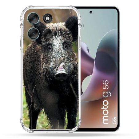 Coque Renforcée Pour Motorola G56 5G Chasse Sanglier bois