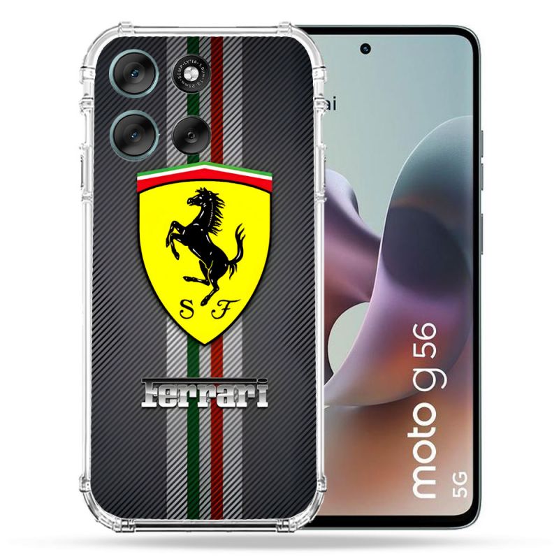Coque Renforcée Pour Motorola G56 5G Ferrari Carbone