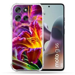 Coque Renforcée Pour Motorola G56 5G Fleur Lys Color