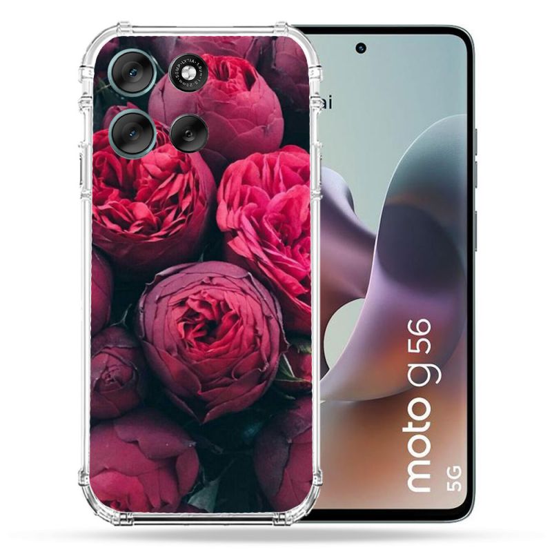 Coque Renforcée Pour Motorola G56 5G Fleur Pivoine