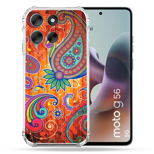 Coque Renforcée Pour Motorola G56 5G Fleur Psychedelic