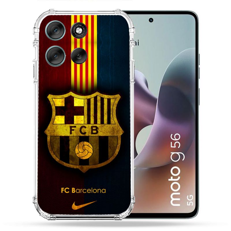 Coque Renforcée Pour Motorola G56 5G Foot FC Barcelone Vintage