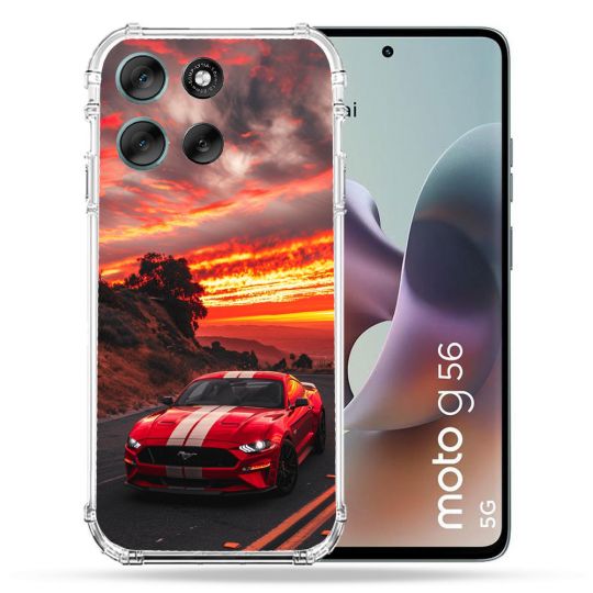 Coque Renforcée Pour Motorola G56 5G Ford Mustang GT500 Rouge