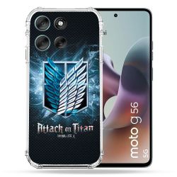 Coque Renforcée Pour Motorola G56 5G Manga Attaque Titans Noir