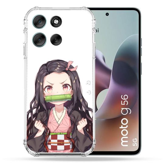 Coque Renforcée Pour Motorola G56 5G Manga Demon Slayer Nezuko