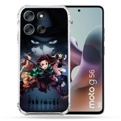 Coque Renforcée Pour Motorola G56 5G Manga Demon Slayer Noir