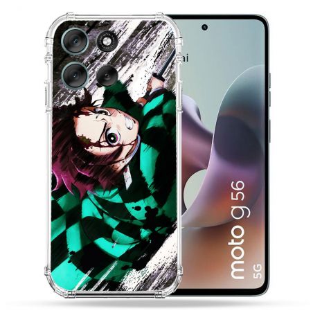 Coque Renforcée Pour Motorola G56 5G Manga Demon Slayer Tanjiro