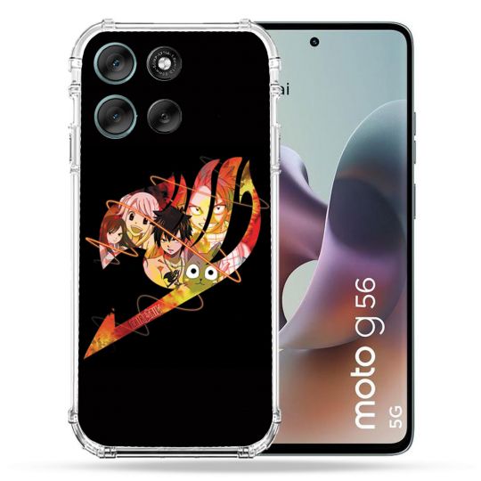 Coque Renforcée Pour Motorola G56 5G Manga Fairy Tail Logo Noir