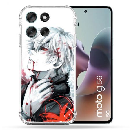Coque Renforcée Pour Motorola G56 5G Manga Tokyo Ghoul Kaneki Blanc