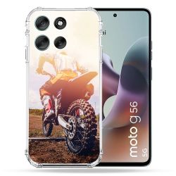 Coque Renforcée Pour Motorola G56 5G Moto Cross Soleil