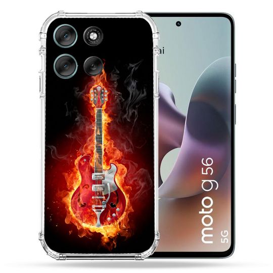 Coque Renforcée Pour Motorola G56 5G Musique Guitare Electrique