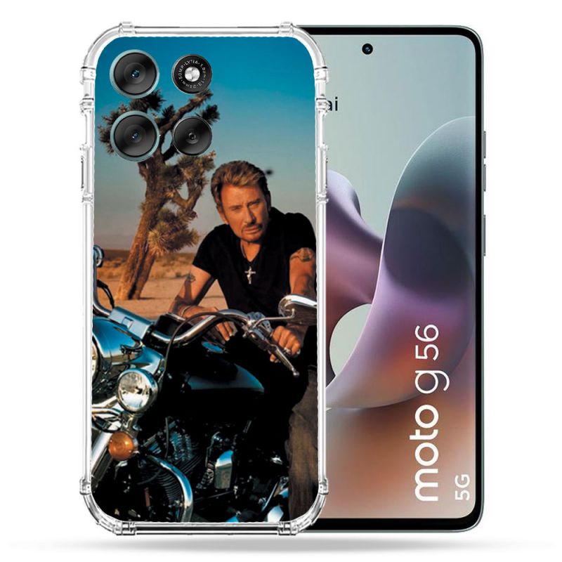 Coque Renforcée Pour Motorola G56 5G Musique Johnny Hallyday Moto