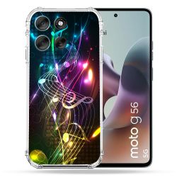Coque Renforcée Pour Motorola G56 5G Musique Partition Multicolore