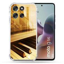 Coque Renforcée Pour Motorola G56 5G Musique Piano Retro