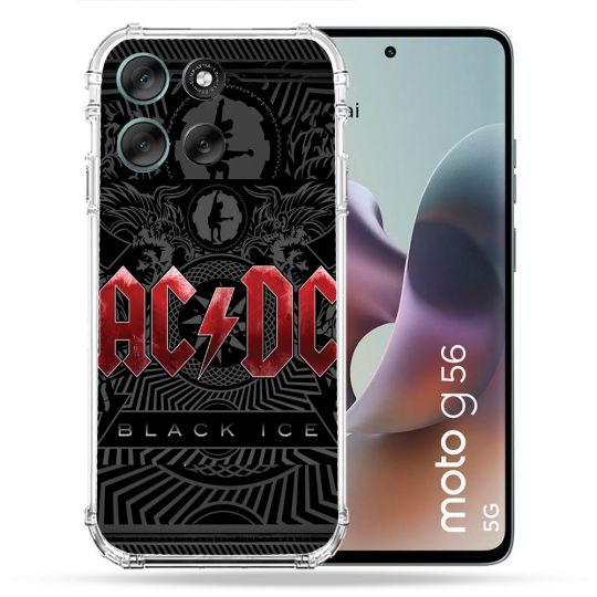 Coque Renforcée Pour Motorola G56 5G Musique Rock ACDC Rouge