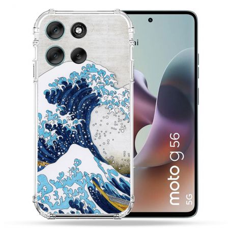 Coque Renforcée Pour Motorola G56 5G Peinture La Grande Vague