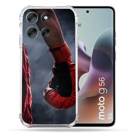 Coque Renforcée Pour Motorola G56 5G Sport Boxe Gant Rouge