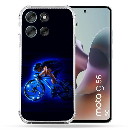 Coque Renforcée Pour Motorola G56 5G Sport Cyclisme Bleu