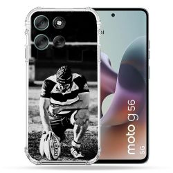 Coque Renforcée Pour Motorola G56 5G Sport Rugby Noir Blanc