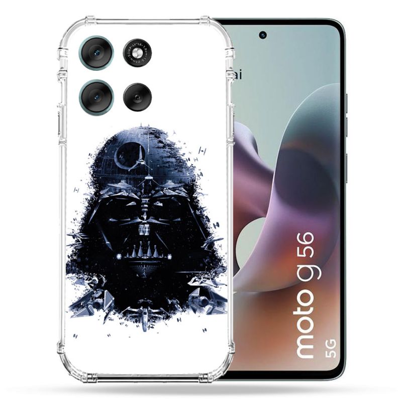 Coque Renforcée Pour Motorola G56 5G Star Wars - Dark Vador Blanc