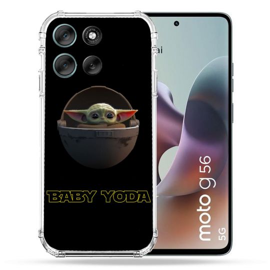 Coque Renforcée Pour Motorola G56 5G Star Wars - Yoda bebe noir