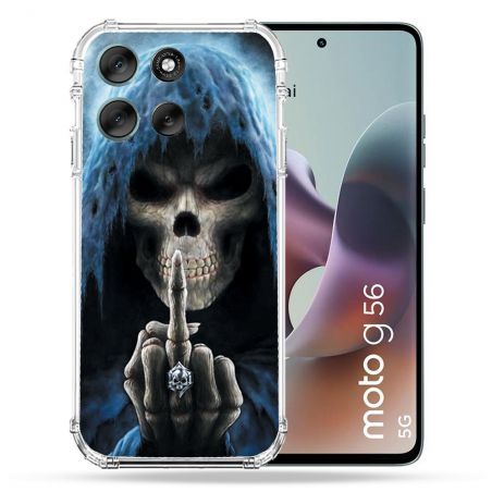 Coque Renforcée Pour Motorola G56 5G Tete de Mort Doigt