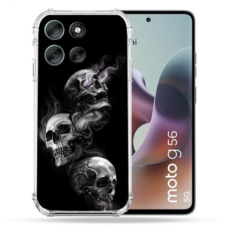 Coque Renforcée Pour Motorola G56 5G Tete de Mort Triple